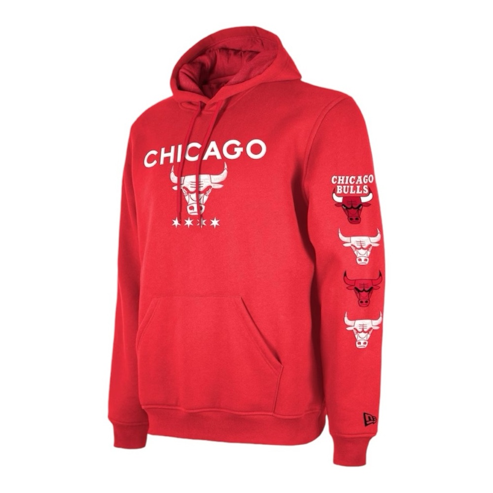 NWOT Chicago Bulls New Era 2023/24 City Edition Pullover Hoodie - Red